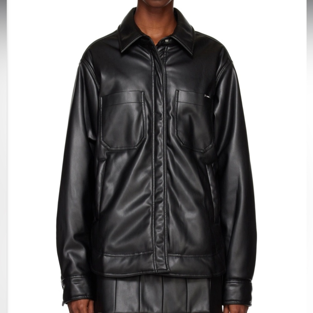 Staud Voyaging Black Vegan Leather Jacket - Size Small